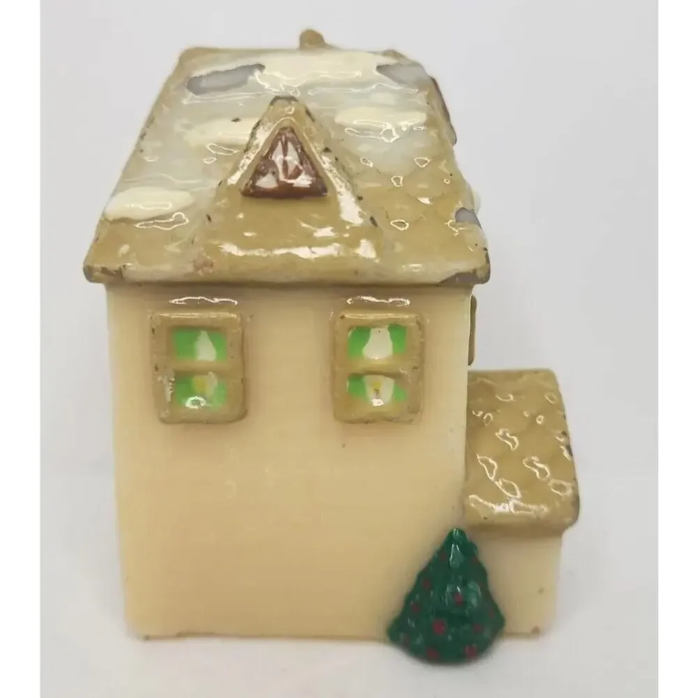 Vintage‎ Russ Berrie Christmas House Candle 3